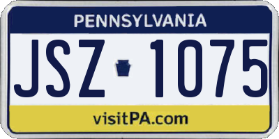 PA license plate JSZ1075