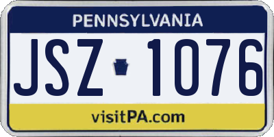 PA license plate JSZ1076
