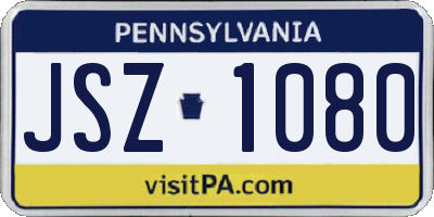 PA license plate JSZ1080