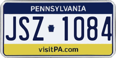 PA license plate JSZ1084