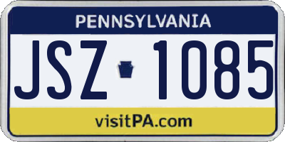 PA license plate JSZ1085