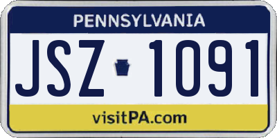 PA license plate JSZ1091
