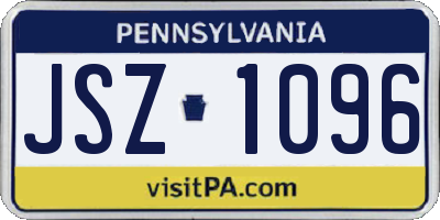 PA license plate JSZ1096