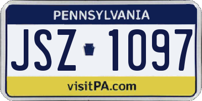 PA license plate JSZ1097