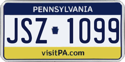 PA license plate JSZ1099