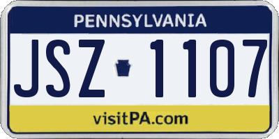 PA license plate JSZ1107