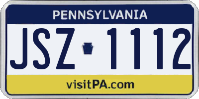 PA license plate JSZ1112