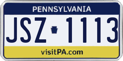 PA license plate JSZ1113