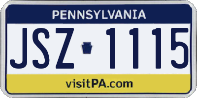 PA license plate JSZ1115