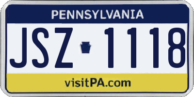 PA license plate JSZ1118