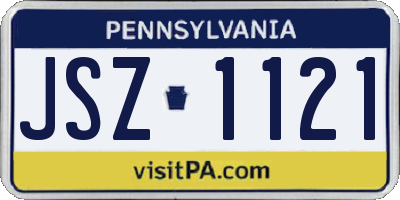PA license plate JSZ1121