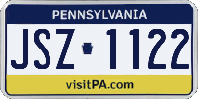 PA license plate JSZ1122