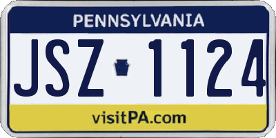 PA license plate JSZ1124