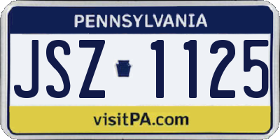 PA license plate JSZ1125