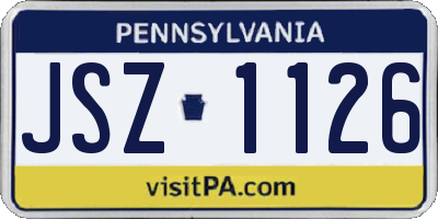 PA license plate JSZ1126
