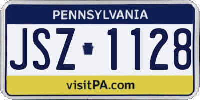 PA license plate JSZ1128