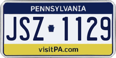 PA license plate JSZ1129