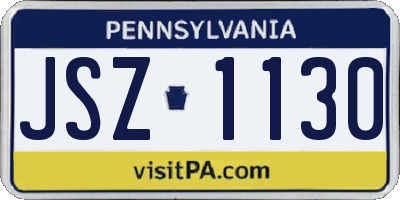 PA license plate JSZ1130