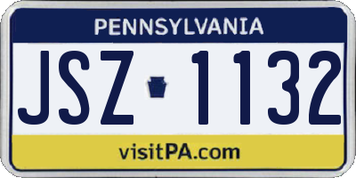 PA license plate JSZ1132