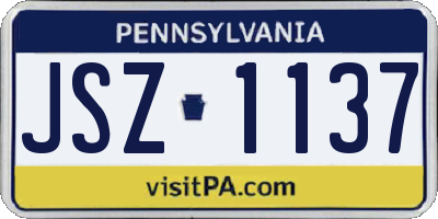 PA license plate JSZ1137