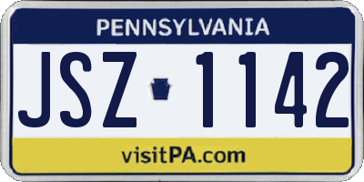PA license plate JSZ1142