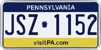 PA license plate JSZ1152