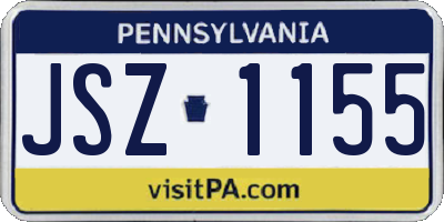PA license plate JSZ1155