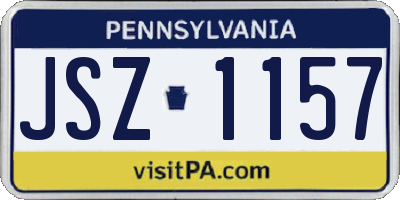 PA license plate JSZ1157
