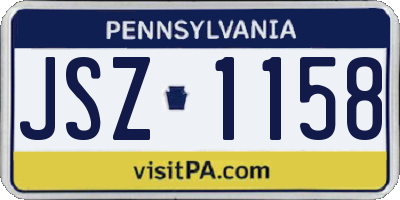 PA license plate JSZ1158