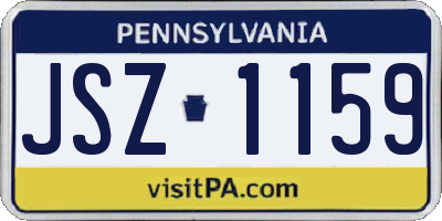 PA license plate JSZ1159