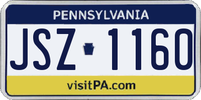 PA license plate JSZ1160