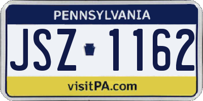 PA license plate JSZ1162