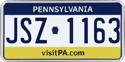 PA license plate JSZ1163