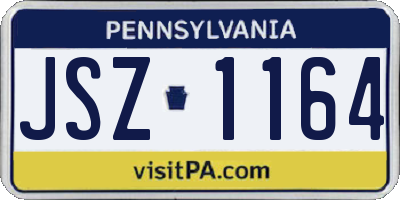 PA license plate JSZ1164