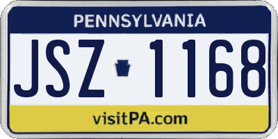 PA license plate JSZ1168