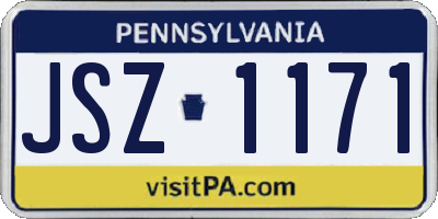PA license plate JSZ1171