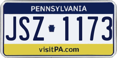 PA license plate JSZ1173