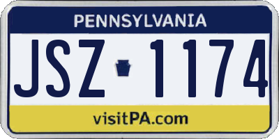 PA license plate JSZ1174