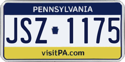 PA license plate JSZ1175