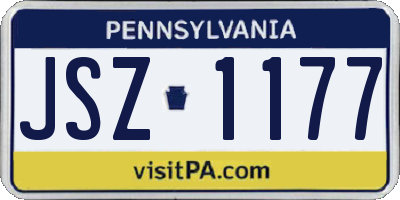 PA license plate JSZ1177