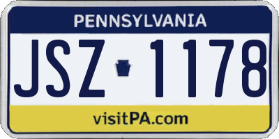 PA license plate JSZ1178