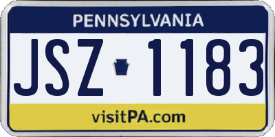 PA license plate JSZ1183