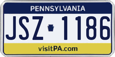 PA license plate JSZ1186