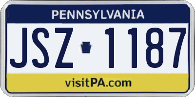 PA license plate JSZ1187