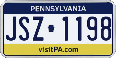PA license plate JSZ1198