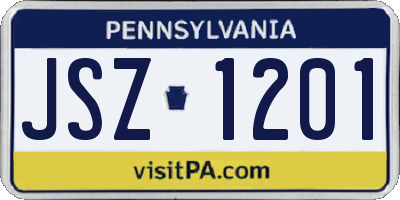 PA license plate JSZ1201