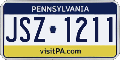 PA license plate JSZ1211