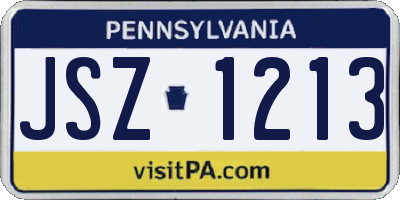 PA license plate JSZ1213