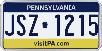 PA license plate JSZ1215