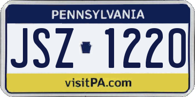 PA license plate JSZ1220